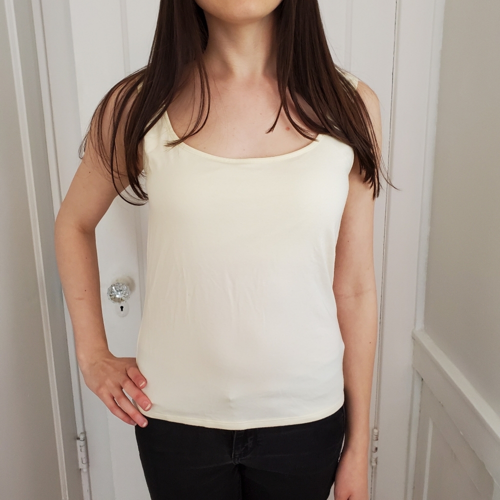 DANA BUCHMAN Yellow Tank Top Women's M Vtg
